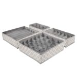 Set 4 organizatoare Sersimo sertar pentru sosete/lenjerie, gri crem