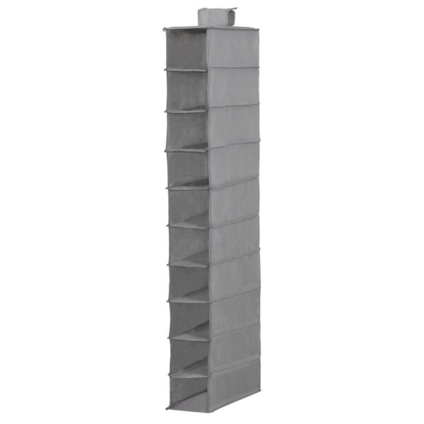 Organizator dulap Sersimo, 10 compartimente, textil, 120cm, gri - Image 11