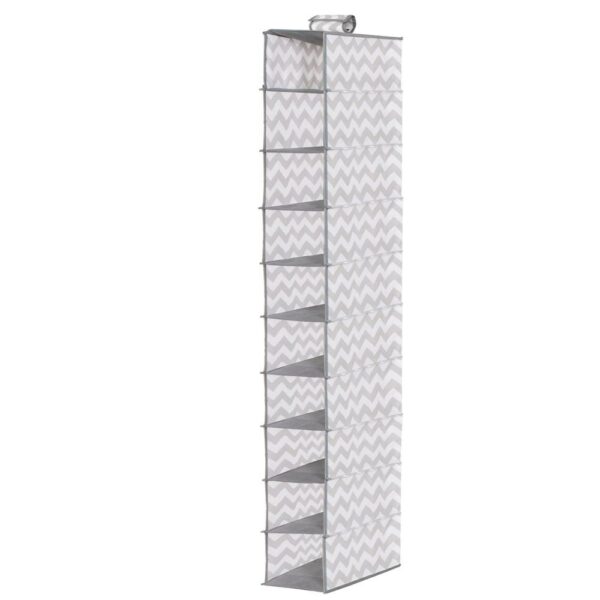 Sersimo szekrényrendező, 10 rekeszes, textil, 120cm, fehér szürke - Image 2