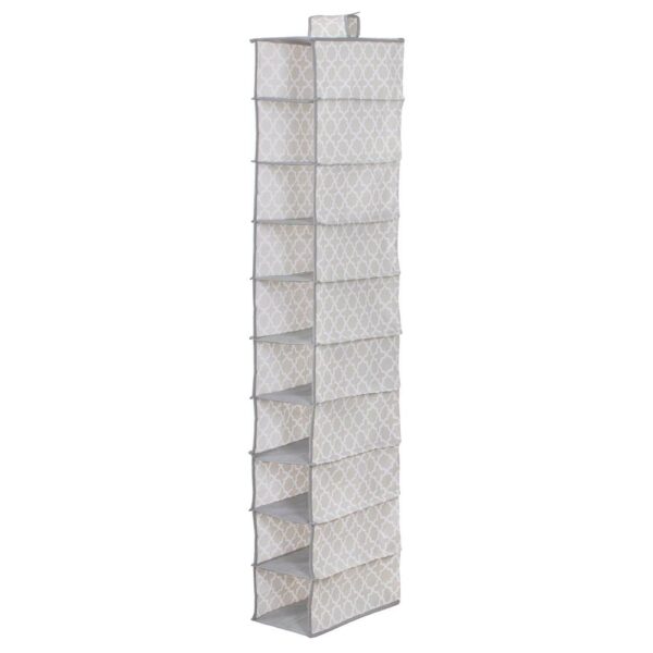 Organizator dulap Sersimo, 10 compartimente, textil, 120cm, gri bej - Image 2