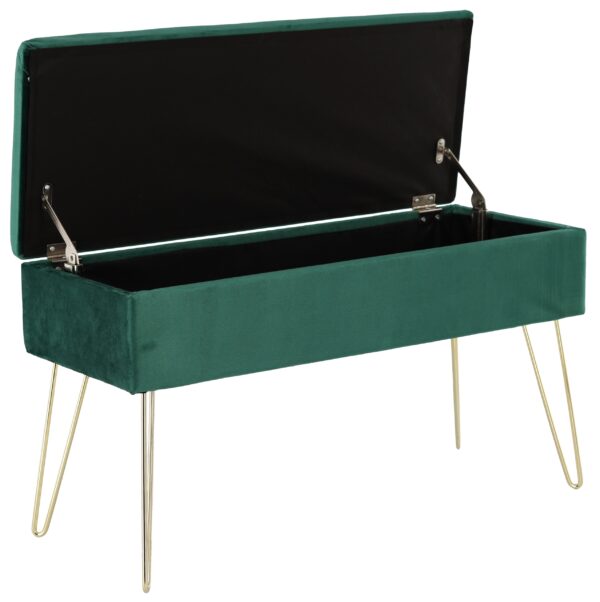 Fotoliu Sersimo Loft, tapitat cu velur, 30x40x75cm, verde - Image 2
