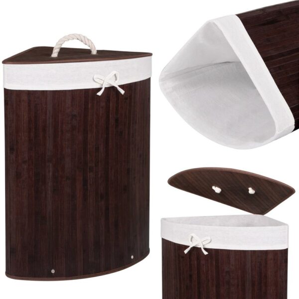 (DL) Cos rufe pentru colt Sersimo HA64, 1 compartiment, 73 L, 60x47 cm, bambus maro - Image 10