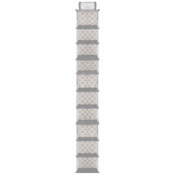 Organizator dulap Sersimo, 10 compartimente, textil, 120cm, gri bej - Image 12