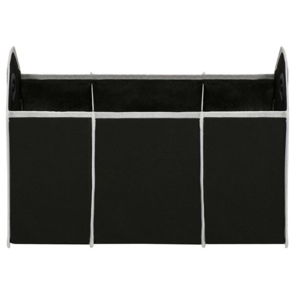 Organizator dulap Sersimo tip lada, 3 compartimente, textil, negru - Image 3
