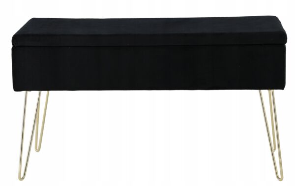 Fotoliu Sersimo Loft, tapitat cu velur, 30x40x75cm, negru - Image 5