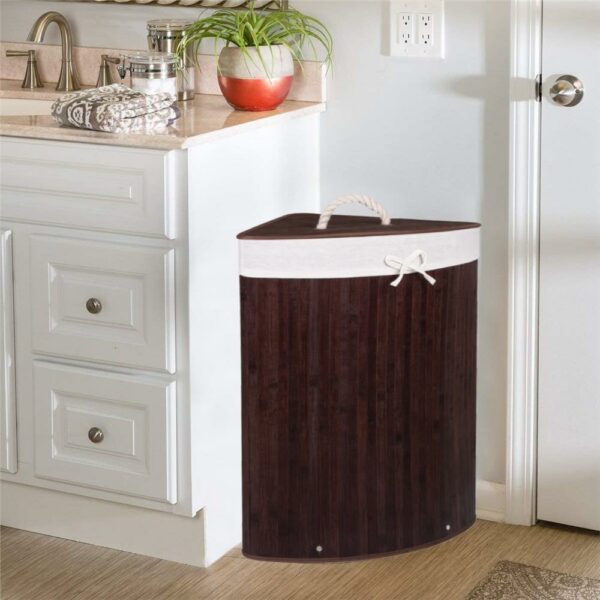 (DL) Cos rufe pentru colt Sersimo HA64, 1 compartiment, 73 L, 60x47 cm, bambus maro - Image 3