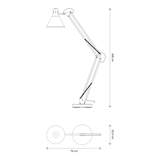 Lampadar Sersimo Harkles, din metal, 1x42W, soclu E27, 168cm, negru - Image 2