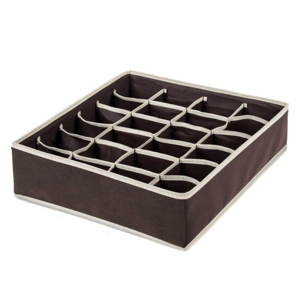 Set 4 organizatoare Sersimo sertar pentru sosete/lenjerie, maro - Image 3
