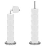 WC-papír tartó 2 az 1-ben mozgatható rúddal, 68,5 cm, ezüst