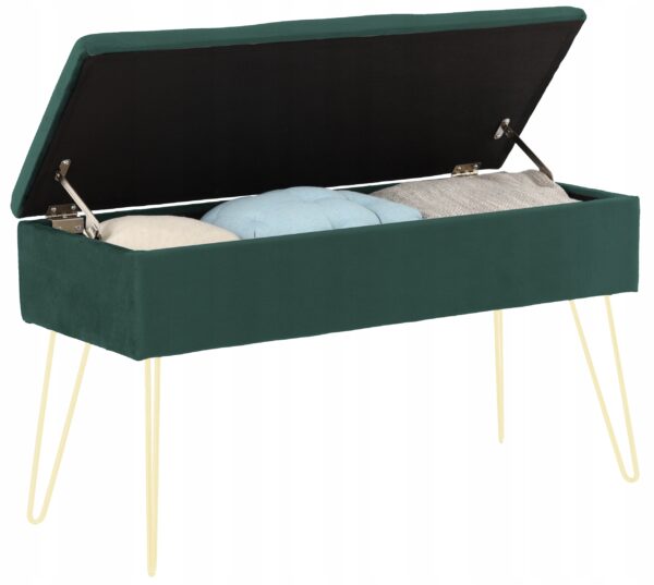 Fotoliu Sersimo Loft, tapitat cu velur, 30x40x75cm, verde - Image 3
