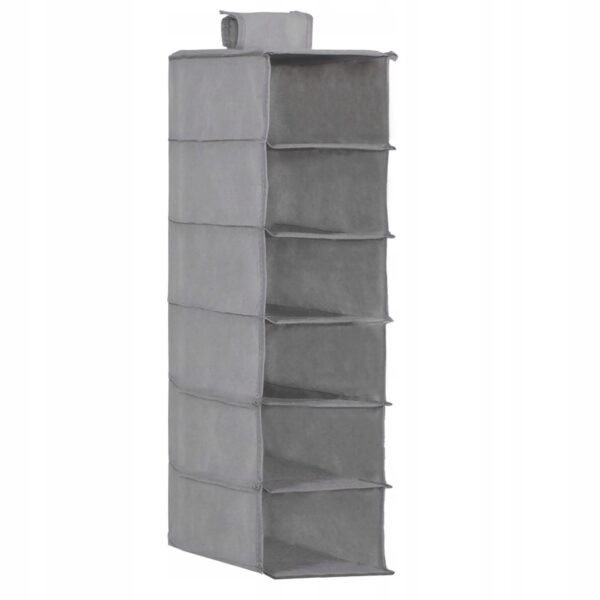 Organizator dulap Sersimo, 6 compartimente, textil, 120cm, gri - Image 4