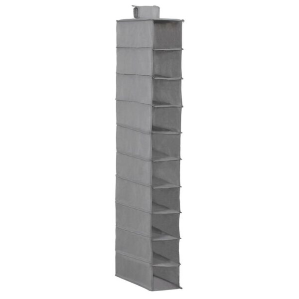 Organizator dulap Sersimo, 10 compartimente, textil, 120cm, gri - Image 9