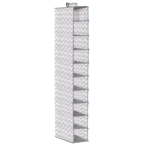 Sersimo szekrényrendező, 10 rekeszes, textil, 120cm, fehér szürke - Image 4