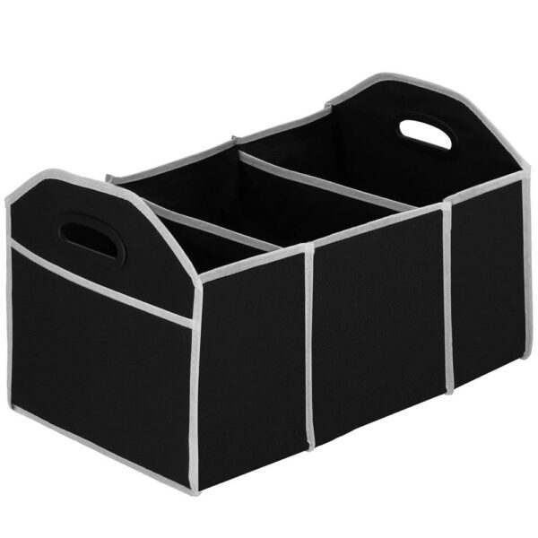 Organizator dulap Sersimo tip lada, 3 compartimente, textil, negru - Image 10