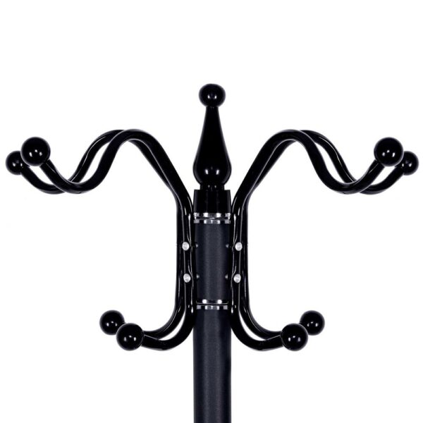 Cuier tip pom din metal Sersimo, 12 agatatoare, 174cm, negru - Image 5