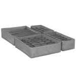 4 db-os Sersimo fiókrendszerező készlet zoknihoz/fehérneműhöz, szürke