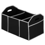 Organizator dulap Sersimo tip lada, 3 compartimente, textil, negru