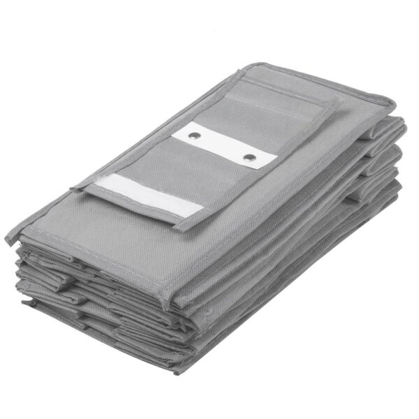 Organizator dulap Sersimo, 10 compartimente, textil, 120cm, gri - Image 7