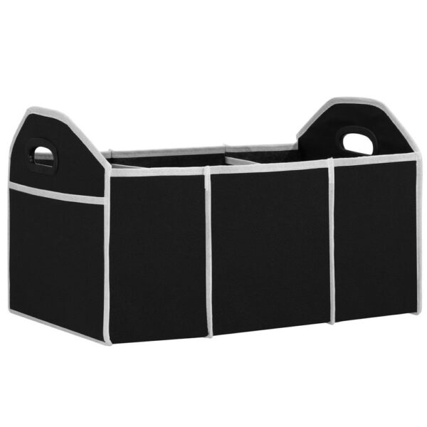 Organizator dulap Sersimo tip lada, 3 compartimente, textil, negru - Image 9