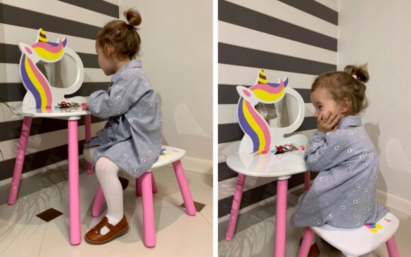 Lily WC készlet asztallal és székkel gyerekeknek, egyszarvú - Image 3