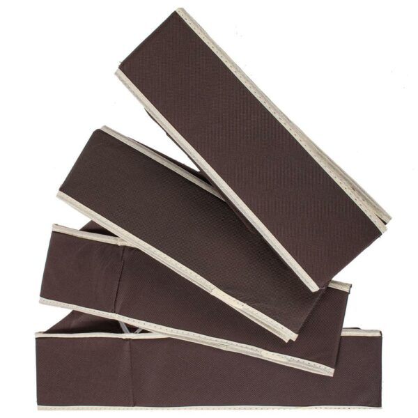 Set 4 organizatoare Sersimo sertar pentru sosete/lenjerie, maro - Image 7