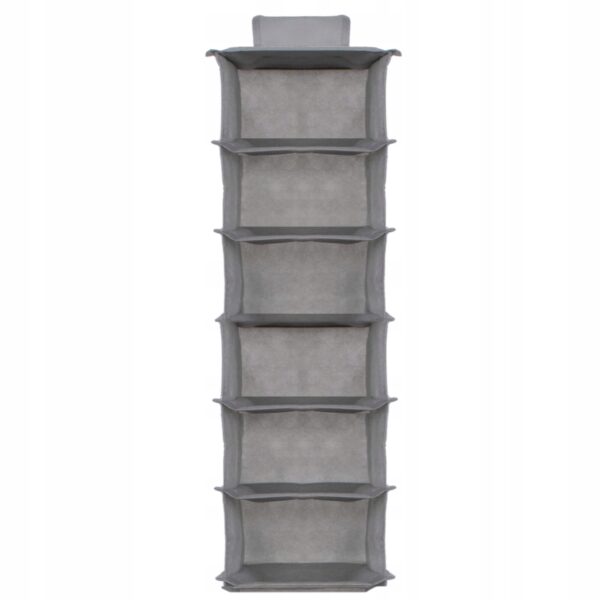 Organizator dulap Sersimo, 6 compartimente, textil, 120cm, gri - Image 7