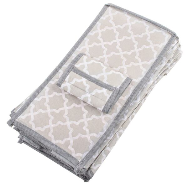 Organizator dulap Sersimo, 10 compartimente, textil, 120cm, gri bej - Image 7