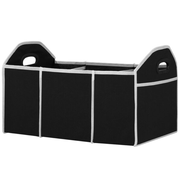 Organizator dulap Sersimo tip lada, 3 compartimente, textil, negru - Image 8