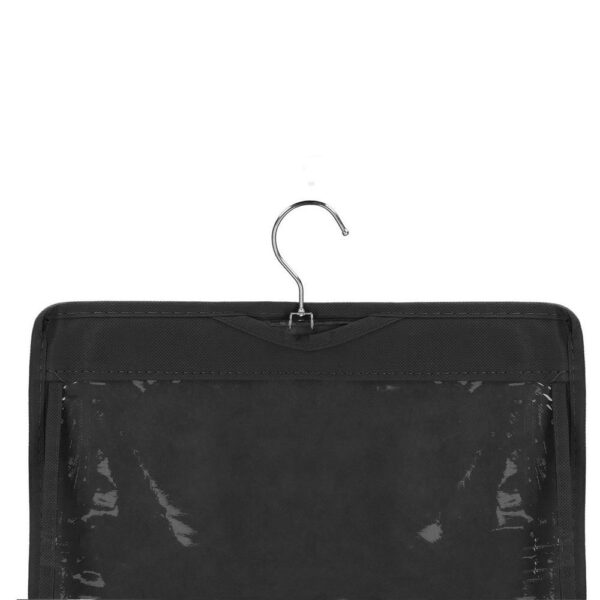 Organizator dulap Sersimo pentru posete, 6 compartimente, textil, negru - Image 7