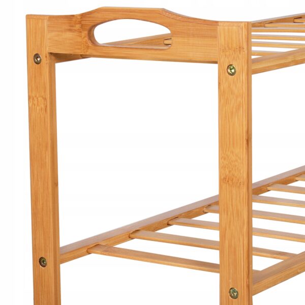 Pantofar din lemn cu 3 rafturi, 68x51cm, bambus natur - Image 6