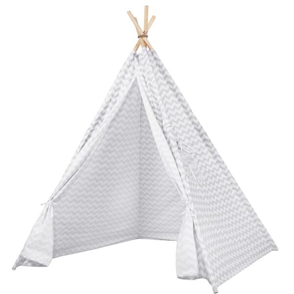 Sersimo Teepee gyermek indiánsátor ablakkal, fehér szürke cikkcakk - Image 8