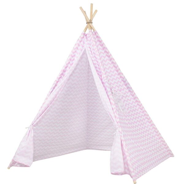 Sersimo Teepee gyermek indiánsátor ablakkal, fehér rózsaszín cikkcakk - Image 8