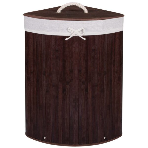 (DL) Cos rufe pentru colt Sersimo HA64, 1 compartiment, 73 L, 60x47 cm, bambus maro