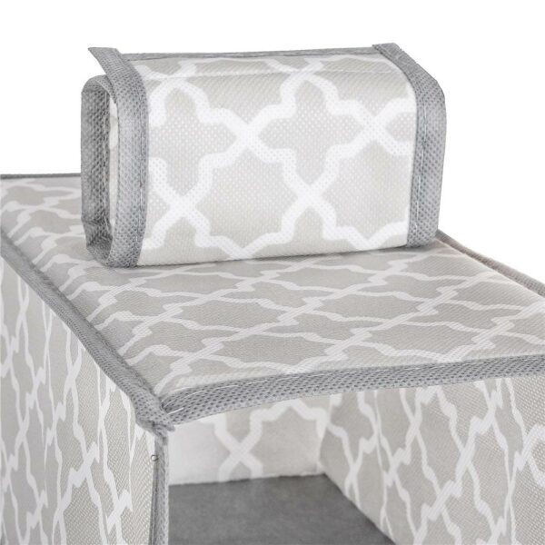 Organizator dulap Sersimo, 10 compartimente, textil, 120cm, gri bej - Image 8