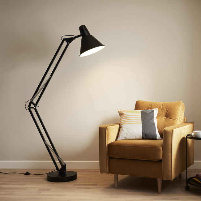 Lampadar Sersimo Harkles, din metal, 1x42W, soclu E27, 168cm, negru - Image 8