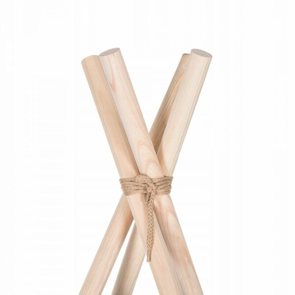 Sersimo Teepee gyermek indiánsátor ablakkal, vastag szőnyeggel és 2 párnával, fehér világosszürke cikk-cakk - Image 9