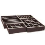 Set 4 organizatoare Sersimo sertar pentru sosete/lenjerie, maro