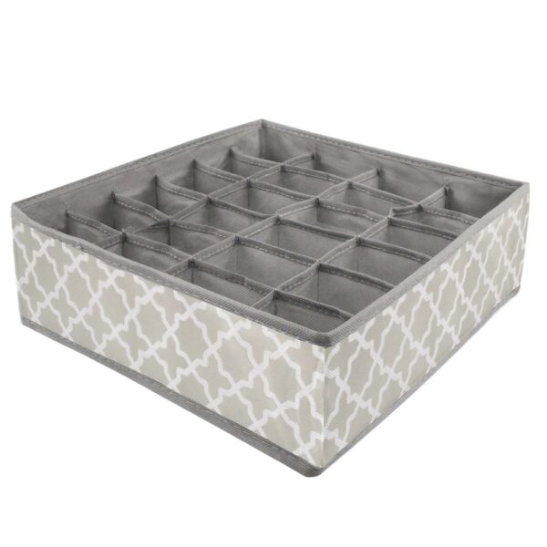 Set 4 organizatoare Sersimo sertar pentru sosete/lenjerie, gri crem - Image 8