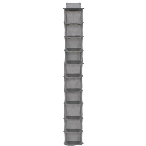 Organizator dulap Sersimo, 10 compartimente, textil, 120cm, gri - Image 4