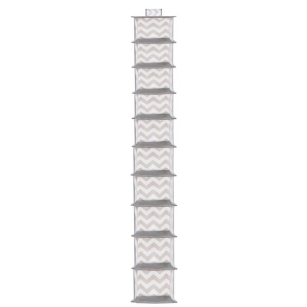 Sersimo szekrényrendező, 10 rekeszes, textil, 120cm, fehér szürke - Image 9