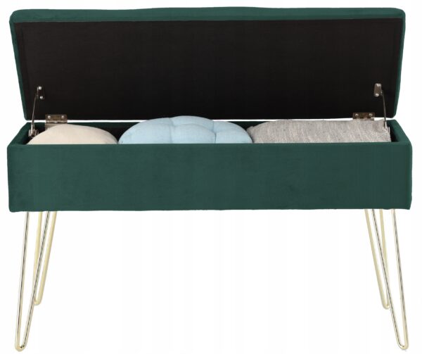 Fotoliu Sersimo Loft, tapitat cu velur, 30x40x75cm, verde - Image 7