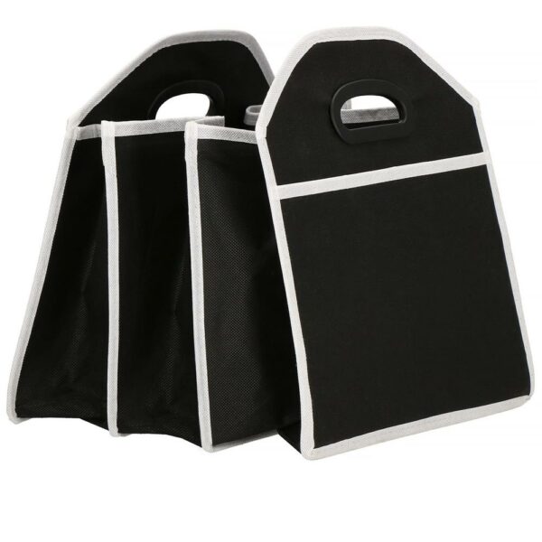 Organizator dulap Sersimo tip lada, 3 compartimente, textil, negru - Image 5