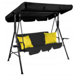 Sersimo Trieste kerti hintaágy, 3 üléses, 220kg, fekete