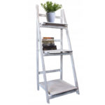 Összecsukható fa könyvespolc, 3 polccal, 42x109x39 cm, szürke