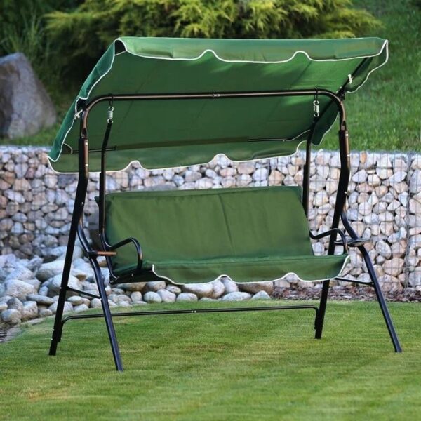 Leagan balansoar gradina Sersimo Modena, 3 locuri, 220kg, verde - Image 4
