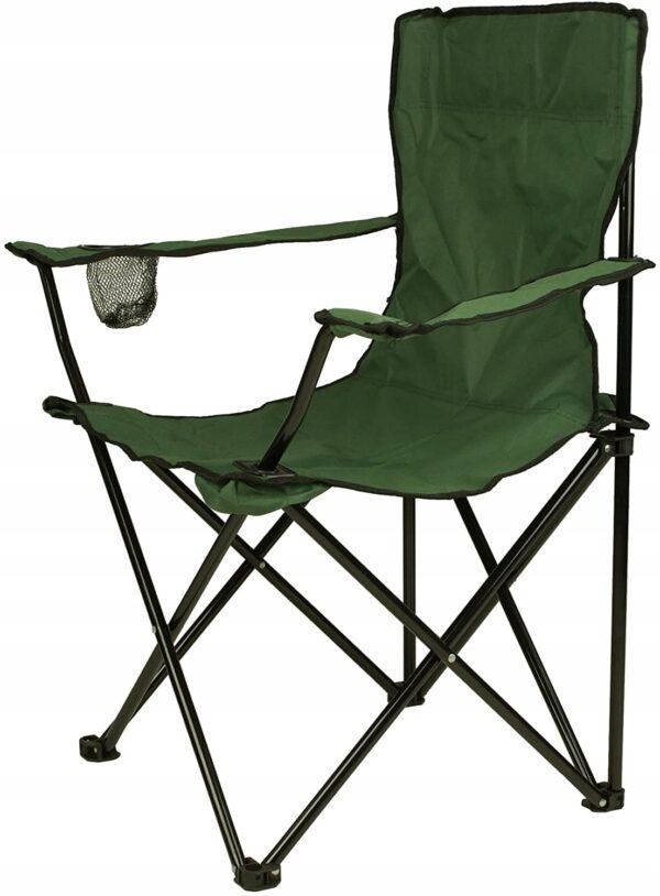 Scaun pliabil camping sau pescuit Sersimo, suport pahar, verde - Image 11