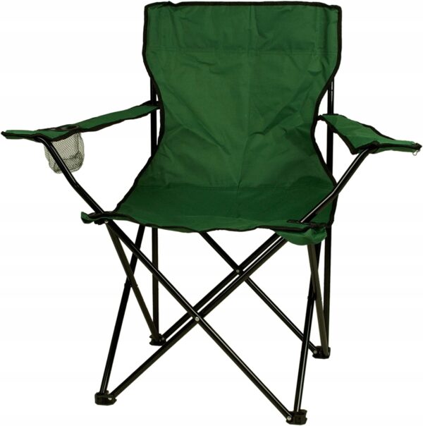 Scaun pliabil camping sau pescuit Sersimo, suport pahar, verde - Image 12