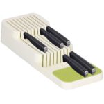 Organizator cutite pentru sertar, 9 compartimente, 40x14cm, alb