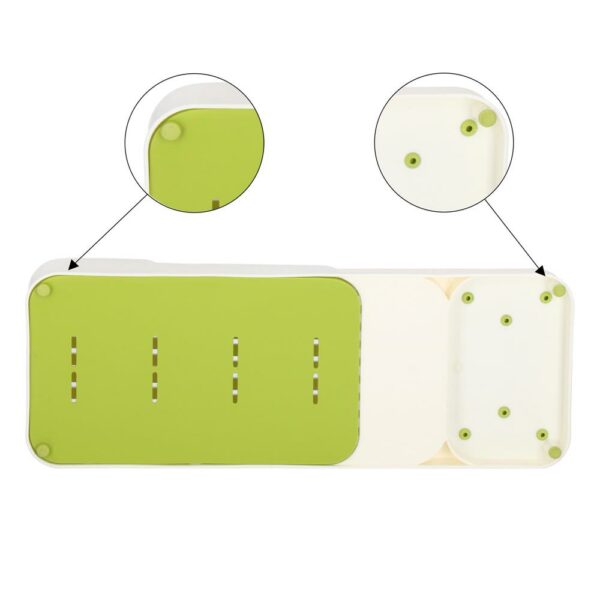 Organizator cutite pentru sertar, 9 compartimente, 40x14cm, alb - Image 14