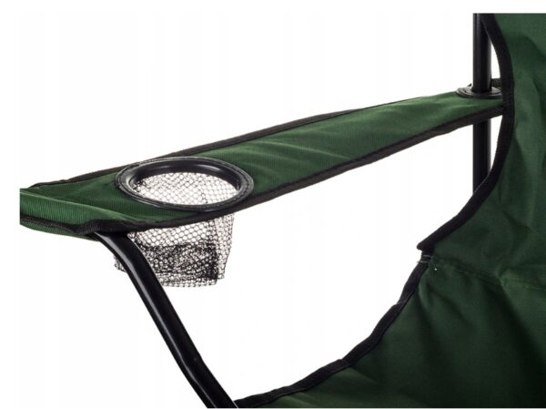 Scaun pliabil camping sau pescuit Sersimo, suport pahar, verde - Image 14